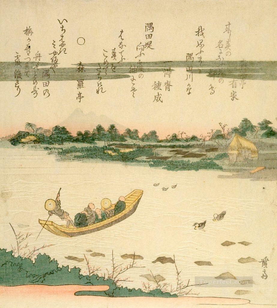 隅田川の渡し船 渓斎英泉浮世絵油絵